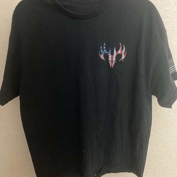 Black Buck Wear T-Shirt with American Flag Logo Mens Large - Picture 1 of 3